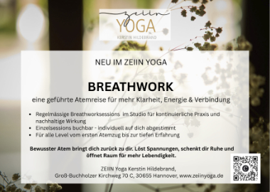 Webanzeige NEU: Breathwork = Atemreise bei Zeiin Yoga